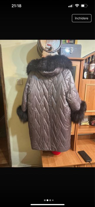 Fas cu blana natutala , maneca se poate pirta si 3/ 4