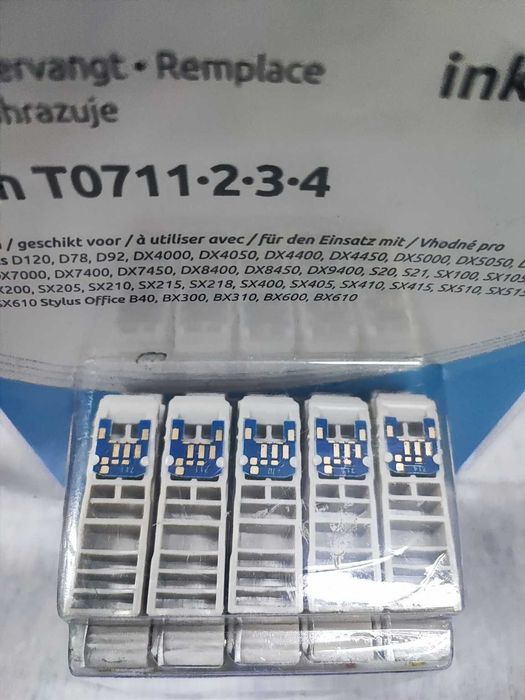 Set 5 cartușe cerneală compatibile Epson T0711-T0714, cu chip