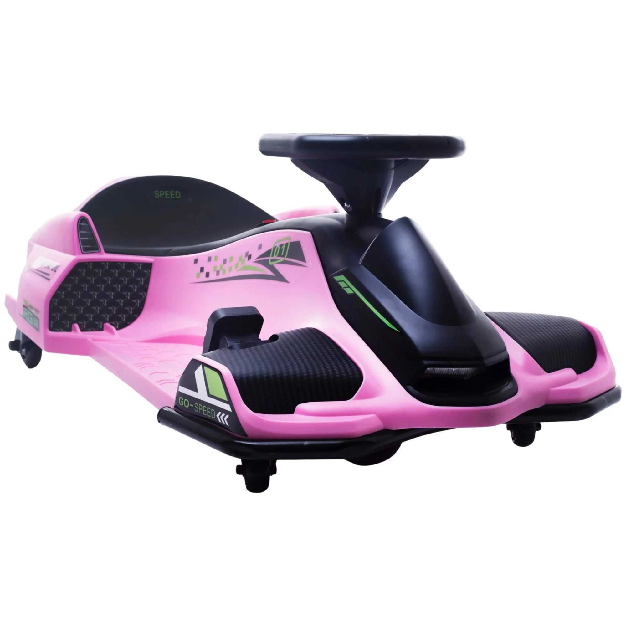 Kart electric Kinderauto BJSX2328 180W 24V cu CASCA, Genuchiere Pink