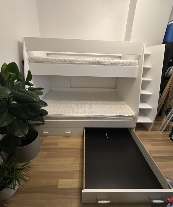 Pat suspendat construit la comanda 90x200, 120x200, scară, depozitare