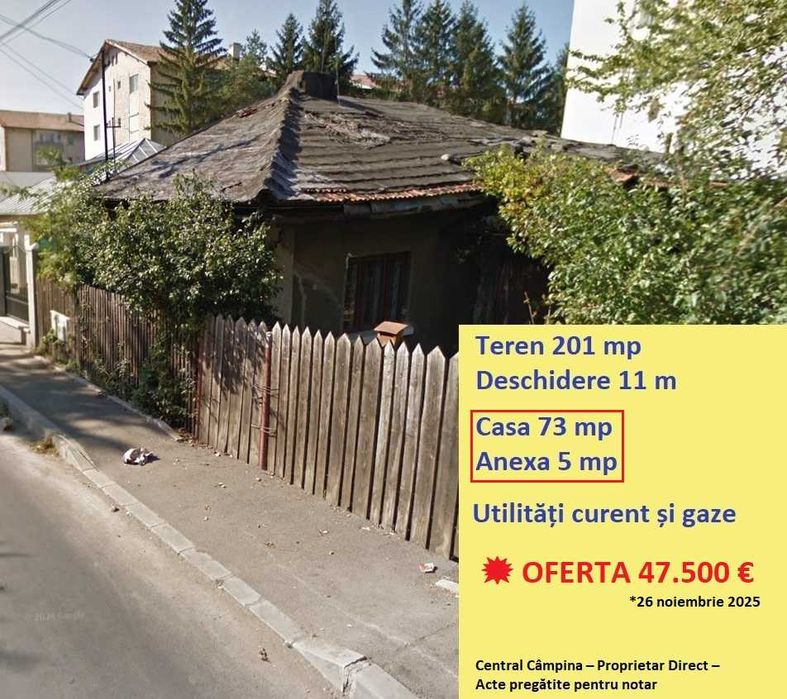 Casă + teren central Câmpina – Avans 24.000 €, Rate 1.000 €/lună