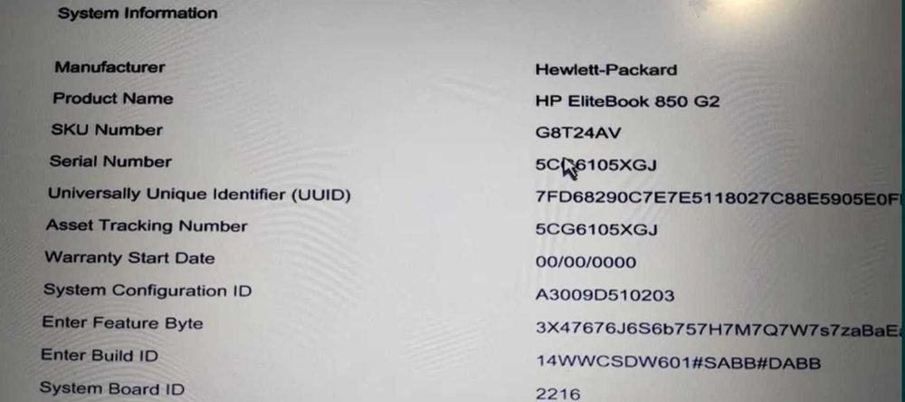 HP Elite Book 850 G2   Intel-i5  RAM 8GB, SSD 128Gb