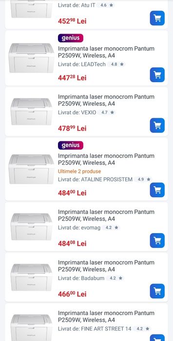 Imprimanta laser Pantum P2509W NOUA, Wireless, A4