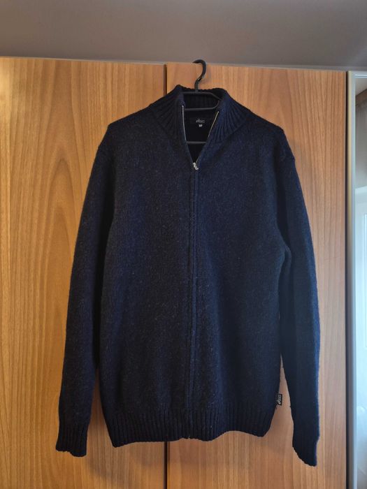 Vand hanorac bleumarin din lana, cu fermoar, marca Asics, marimea M