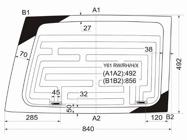 Стекло заднее (распашной двери) правое с обогревом NISSAN PATROL/SAFAR