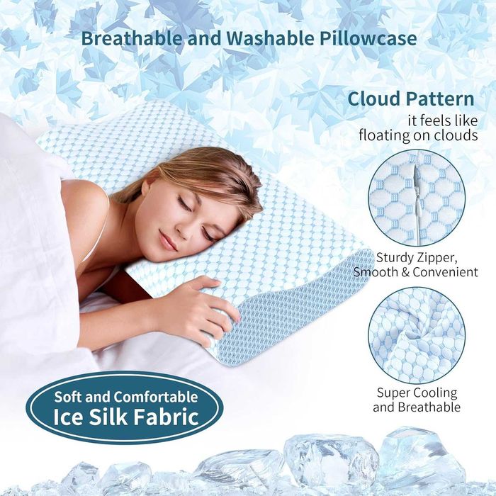 Perna ortopedica CoolCould, spuma cu memorie, ergonomic, suport gat