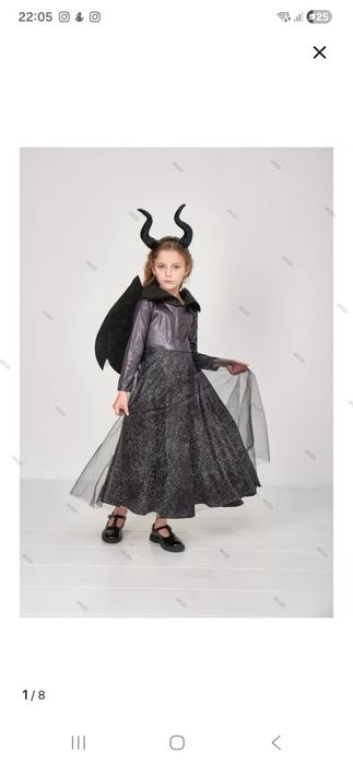 Костюм карнавальный Малефисента на 8-9лет(140-146)