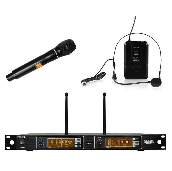 Set Microfon Wireless + Lavaliera, Display LCD, WVNGR WG-8833