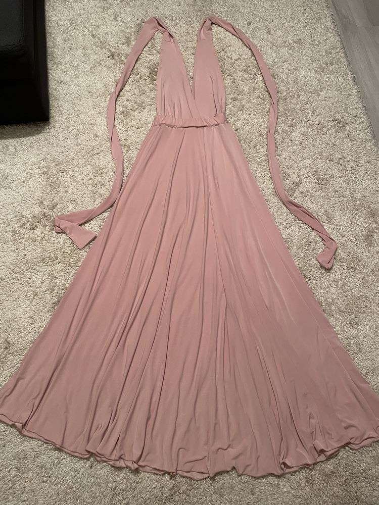 Rochie lunga roz pal