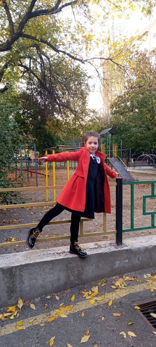 Мандариновое пальто, шерсть, р.122, произв. Россия