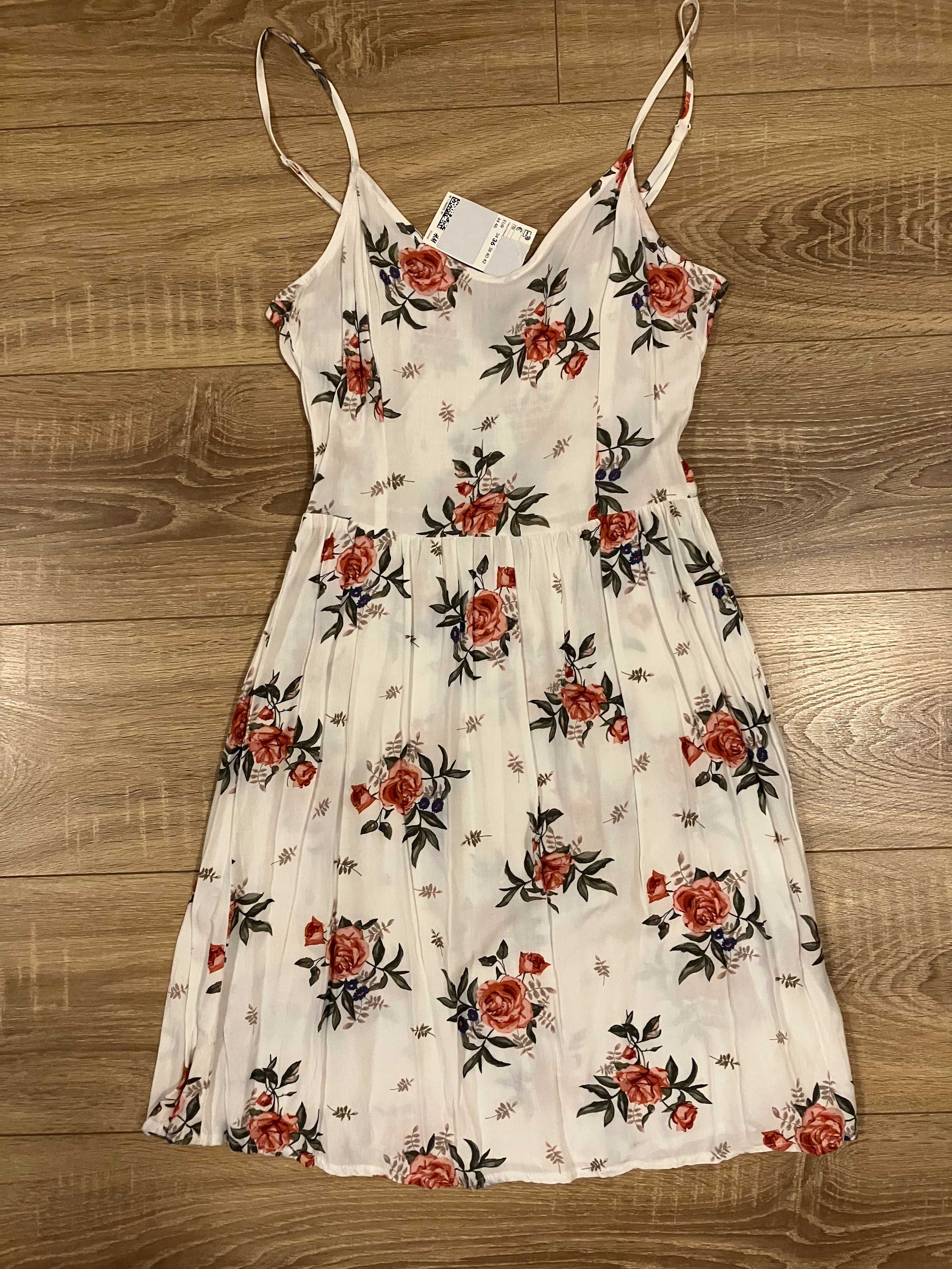 Rochie scurta vascoza cu bretele print floral H&M Divided 36