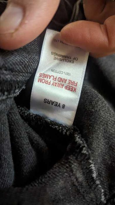 Blugi I Love Girlswear ,fete 8 ani,evazati,talie joasa,negru-gri