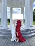 Rochie de nașă roșie, mărimea 38 purtată o singură dată