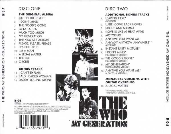 The Who - Colectie CD - My Generation Then & Now