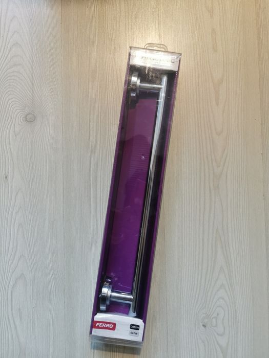 Suport prosop baie, 1 bara, crom satinat, nou, 60 cm