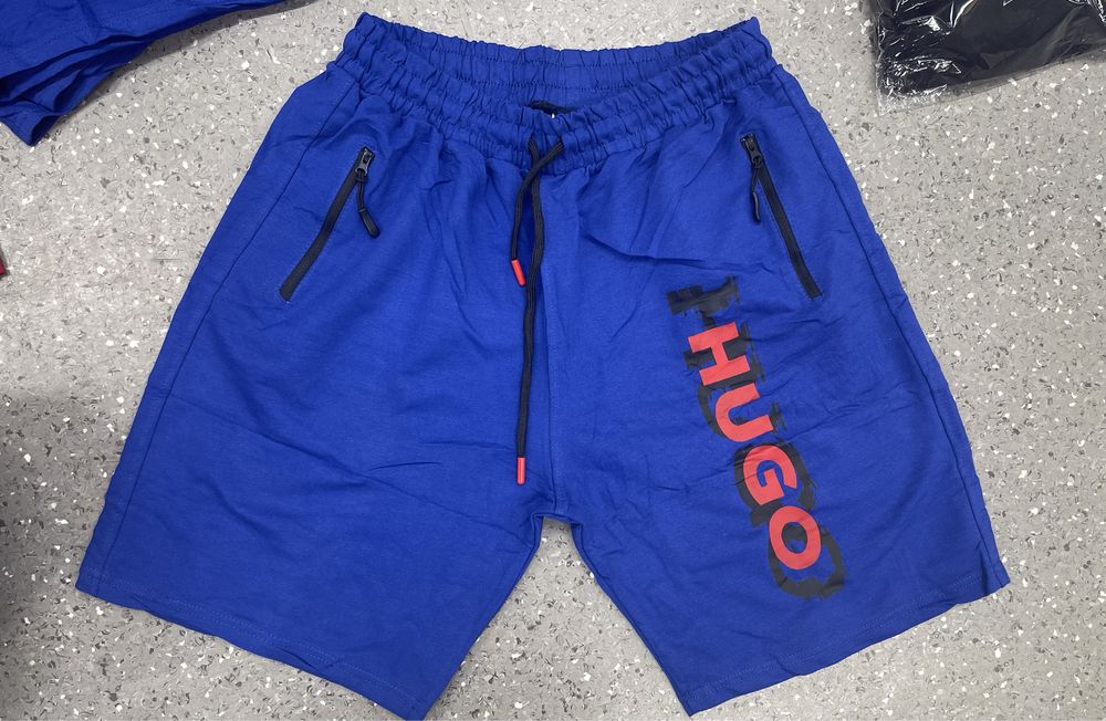 Pantaloni scurti HUGO (hugo boss) noi bumbac PREMIUM primavara/vara