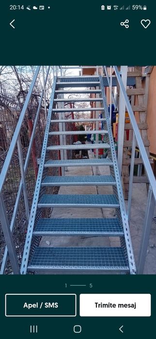 Scara metalica zincata de incendiu 6m
