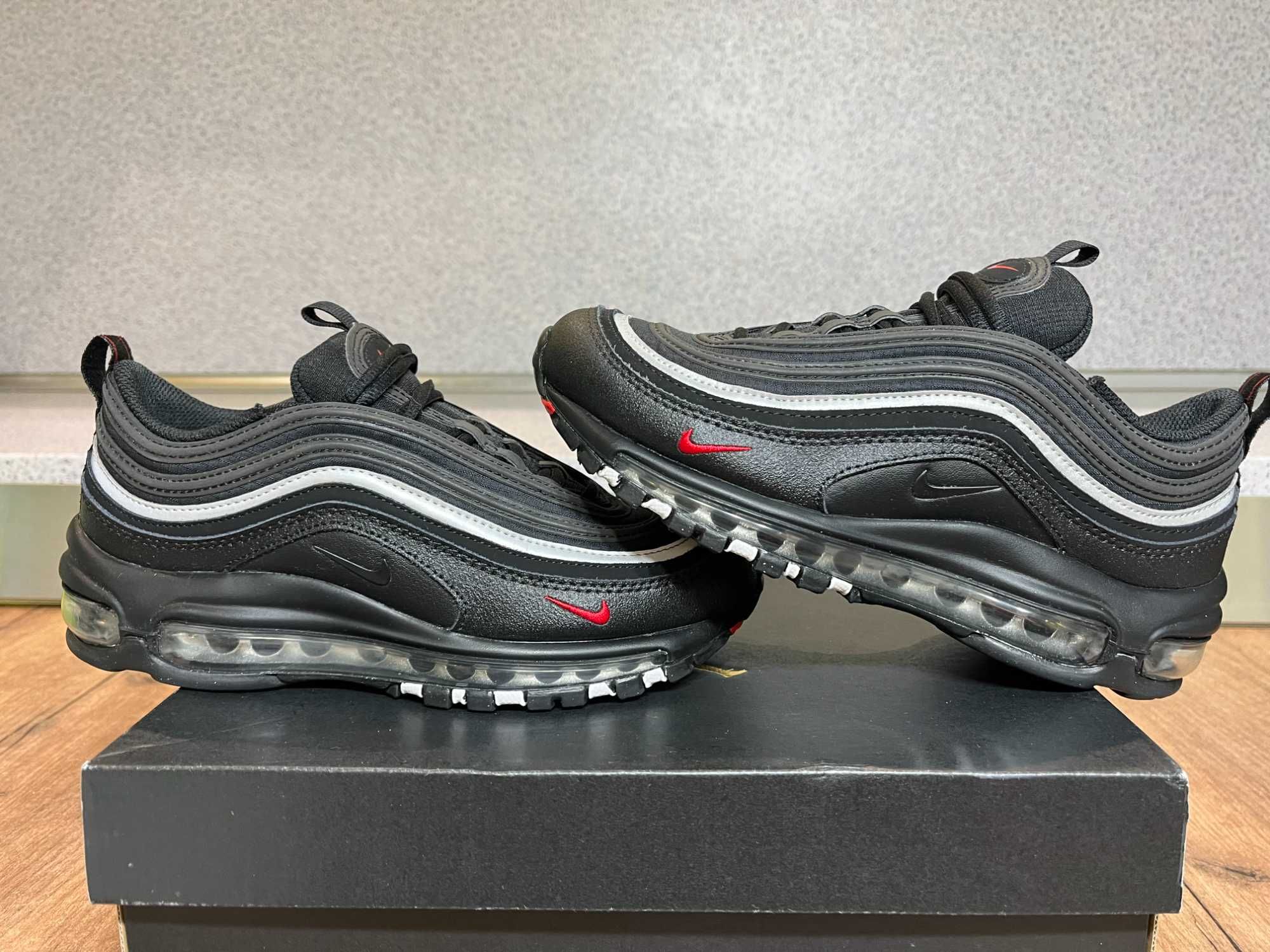 ОРИГИНАЛНИ *** Nike Air Max 97 Reflective Leather / Black Silver Red