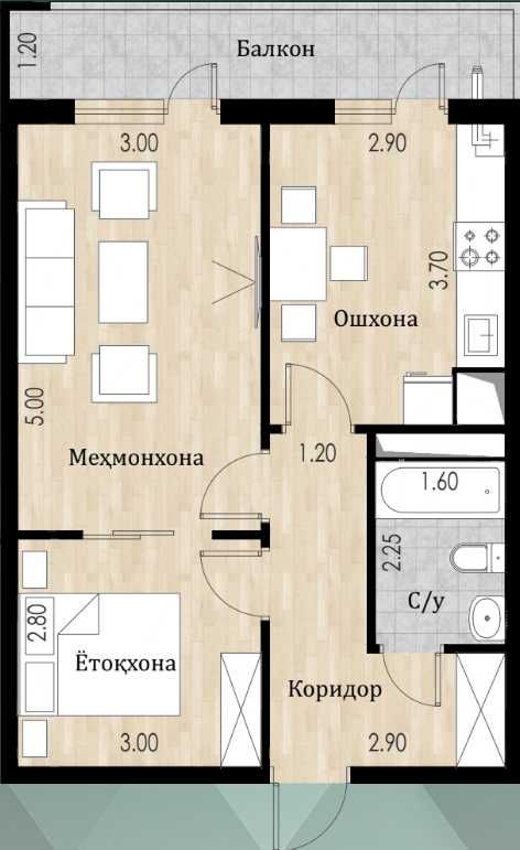 Квартира 1 ком Жилой комплекс Продается в яшнобадском районе (131324)