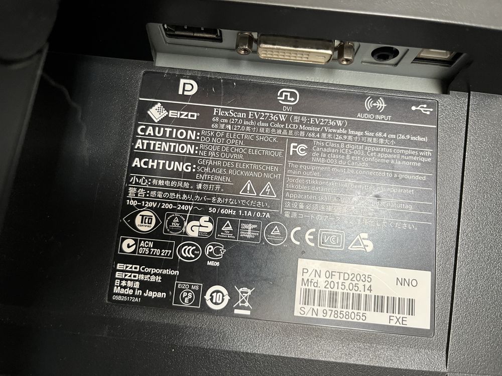Monitor EIZO FlexScan EV2736W 2560 x 1440