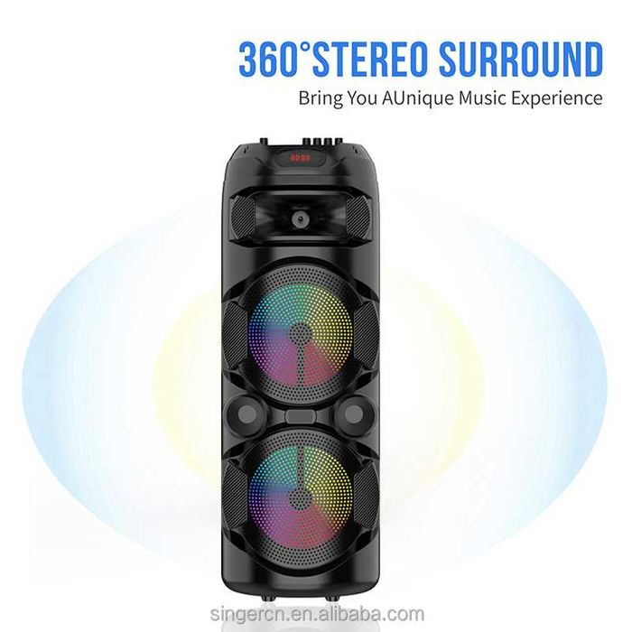 ZQS2801 Колона 2х8 инча TWS безжичен микрофон RGB  Bluetooth.