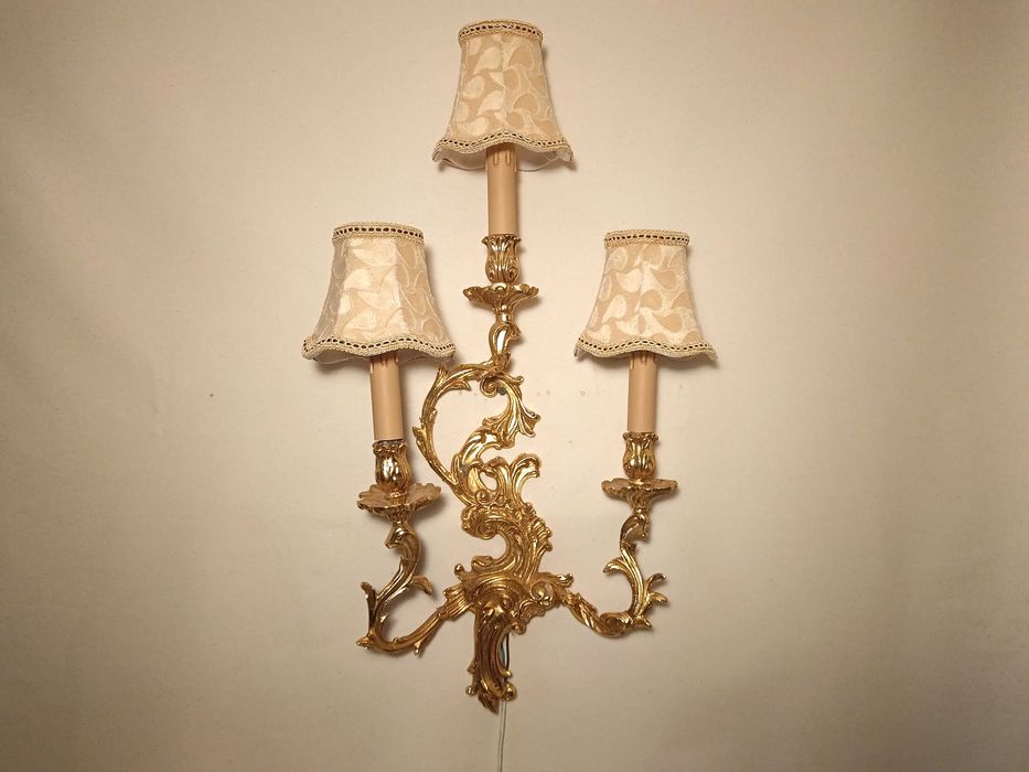 Aplica perete ZONCA Italia, rococo, baroc victorian, alamă vintage