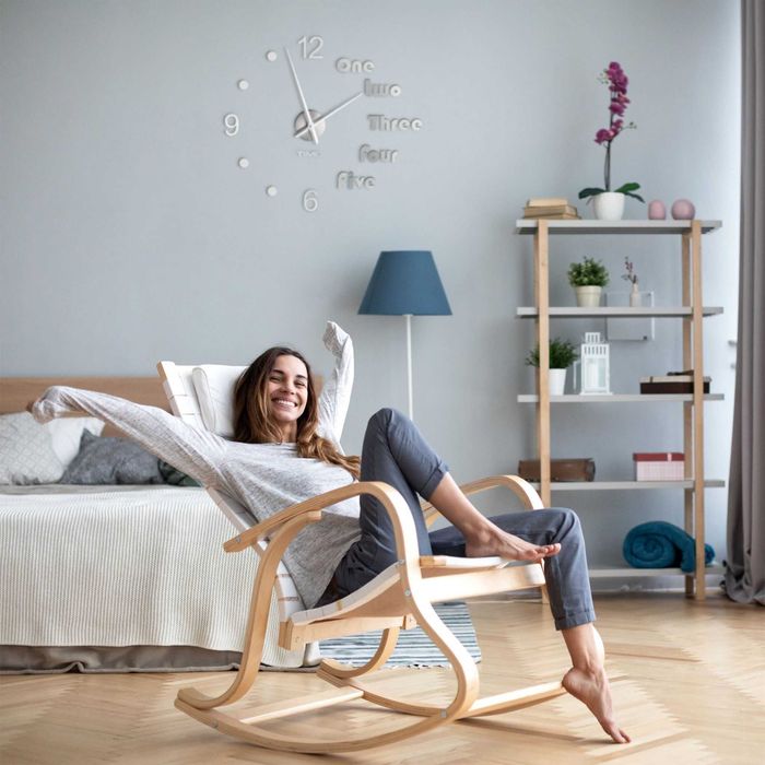 Ceas de Perete DIY Design 3D Montaj Simplu cu Accesorii Incluse 110 cm