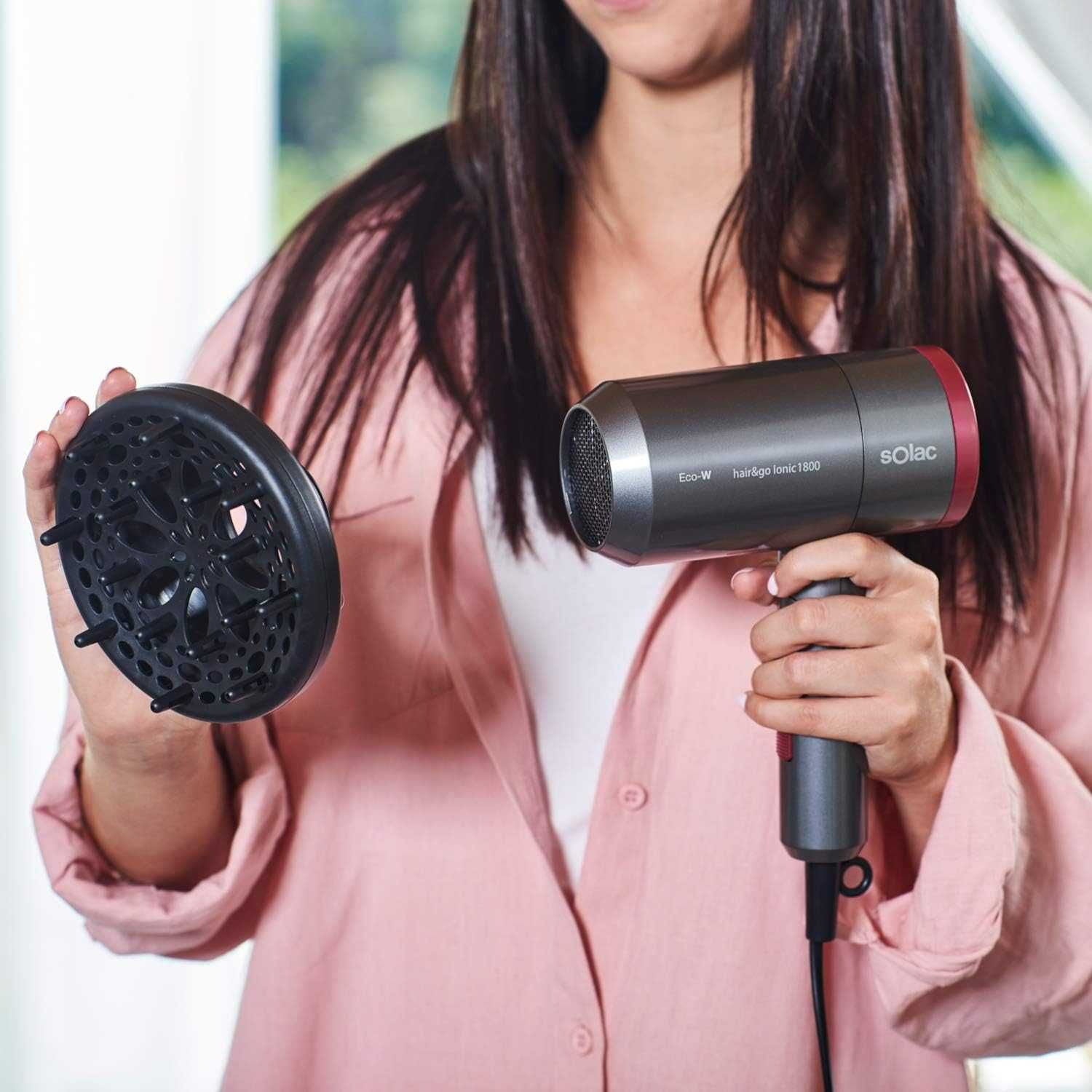 Сгъваем Ултралек Сешоар Solac Hair & Go Ionic 180, 1800W, Йонизация