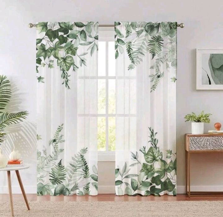 Perdea frunze ușor transparenta-2 buc