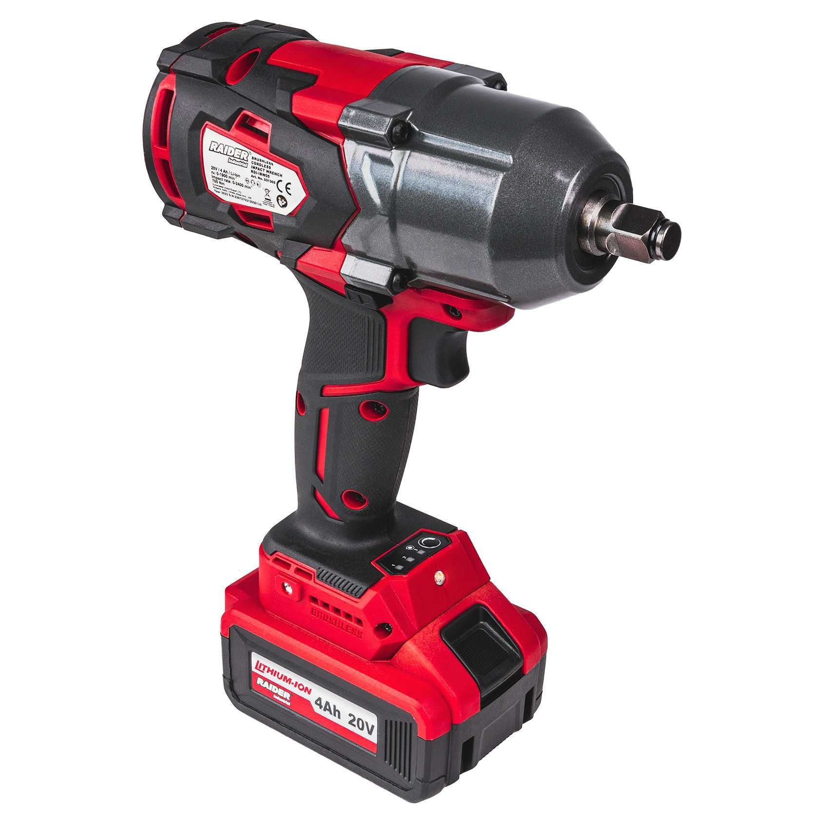 Акумулаторен ударен гайковерт RAIDER RDI-IBW05, 20 V, 1/2″, 700 Nm