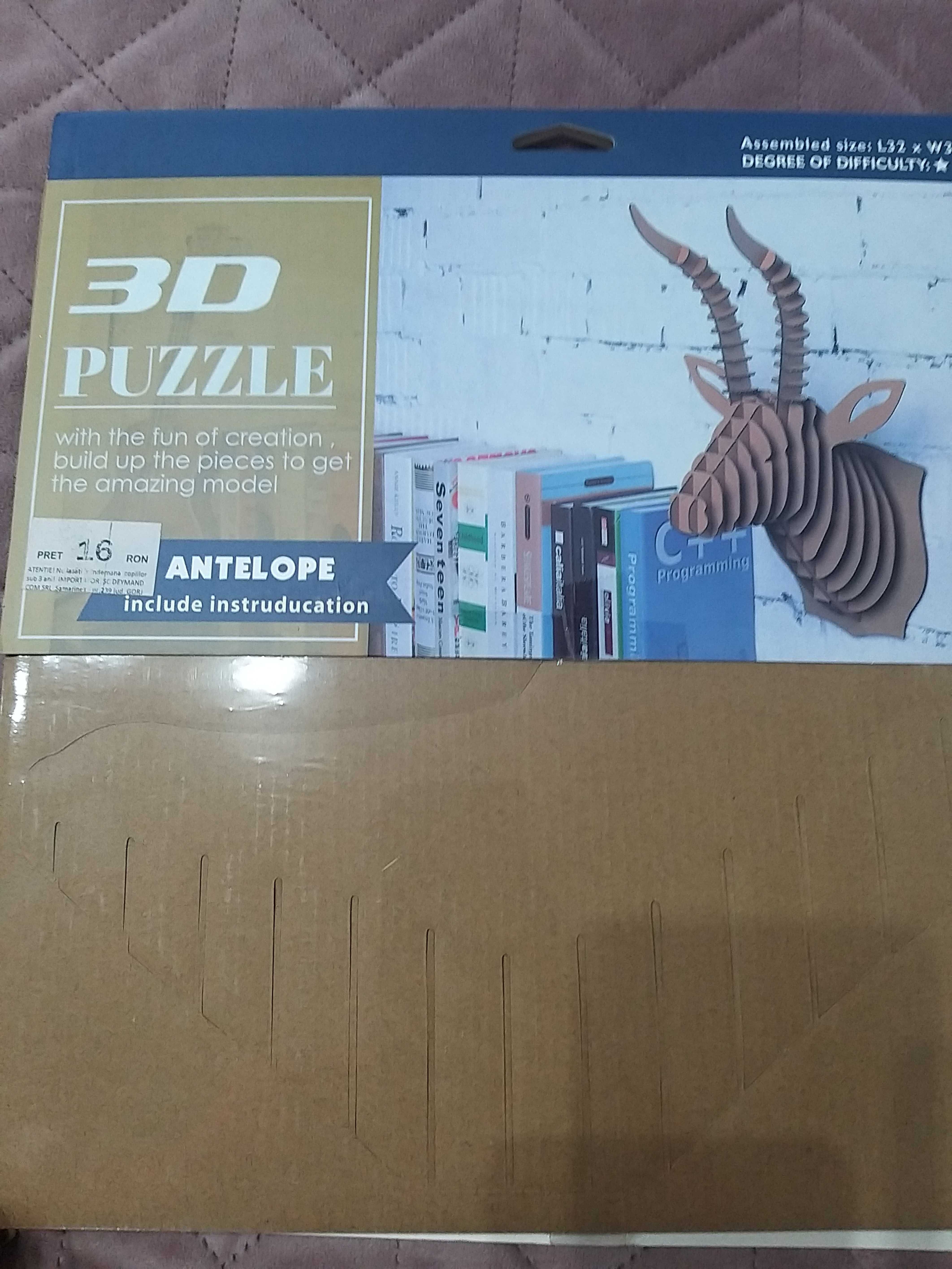 Puzzle 3D din carton