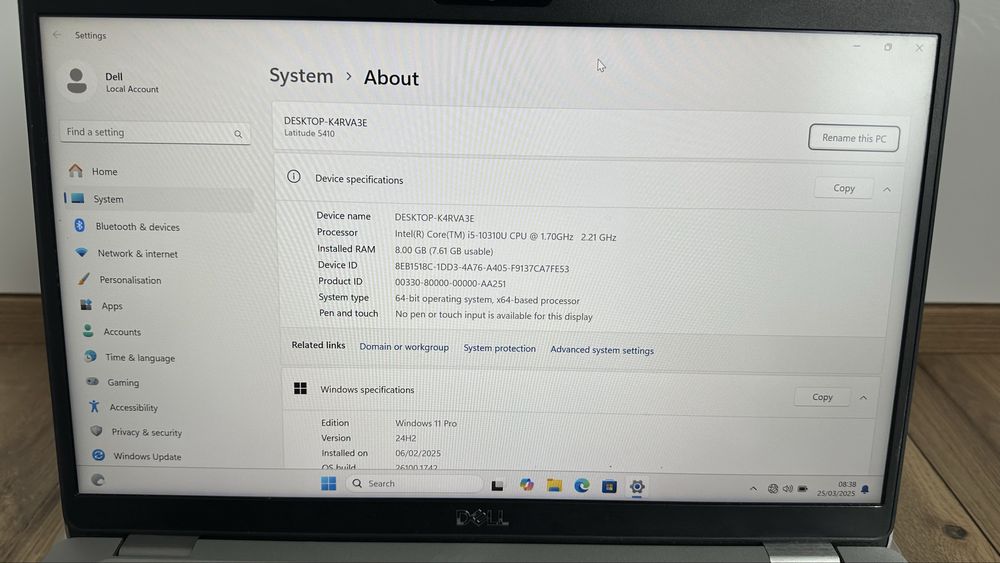 Лаптоп Dell Latitude 5410 14” Intel i5-10210u 8GB RAM 256GB SSD
