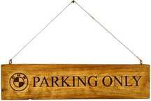 Дървени, декоративни табели BMW Parking only и други