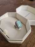 Cercel SWAROVSKI turquoise / mov