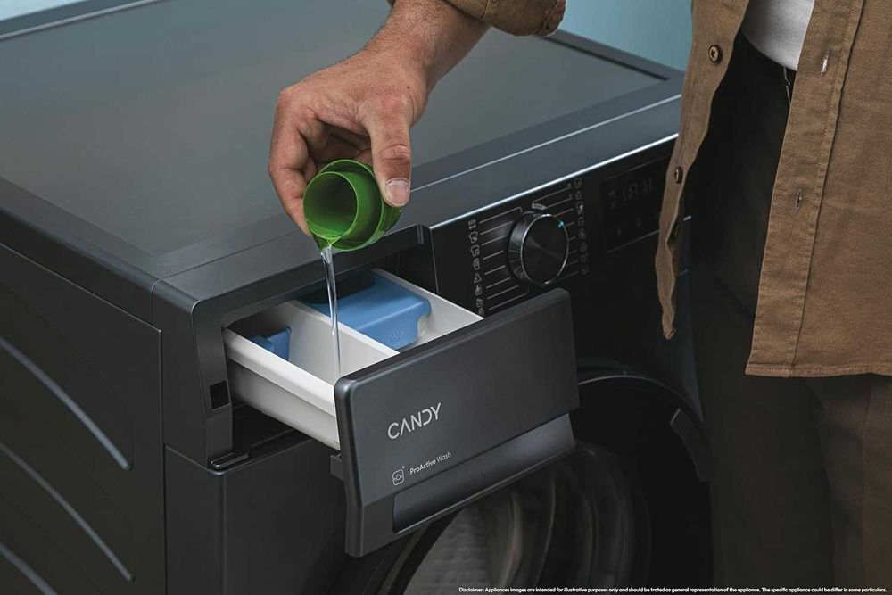 Нова инверторна смарт пералня с пара Candy ProWash 500 10 кг антрацид