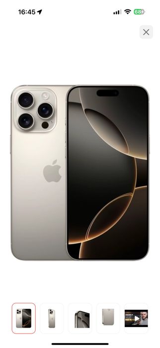 iPhone16po max 256 памяти 100% емкостьи