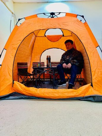 Палатка кубозонт. 2.10×2,10×165. Трехслойные утепленные. Пол на молнии