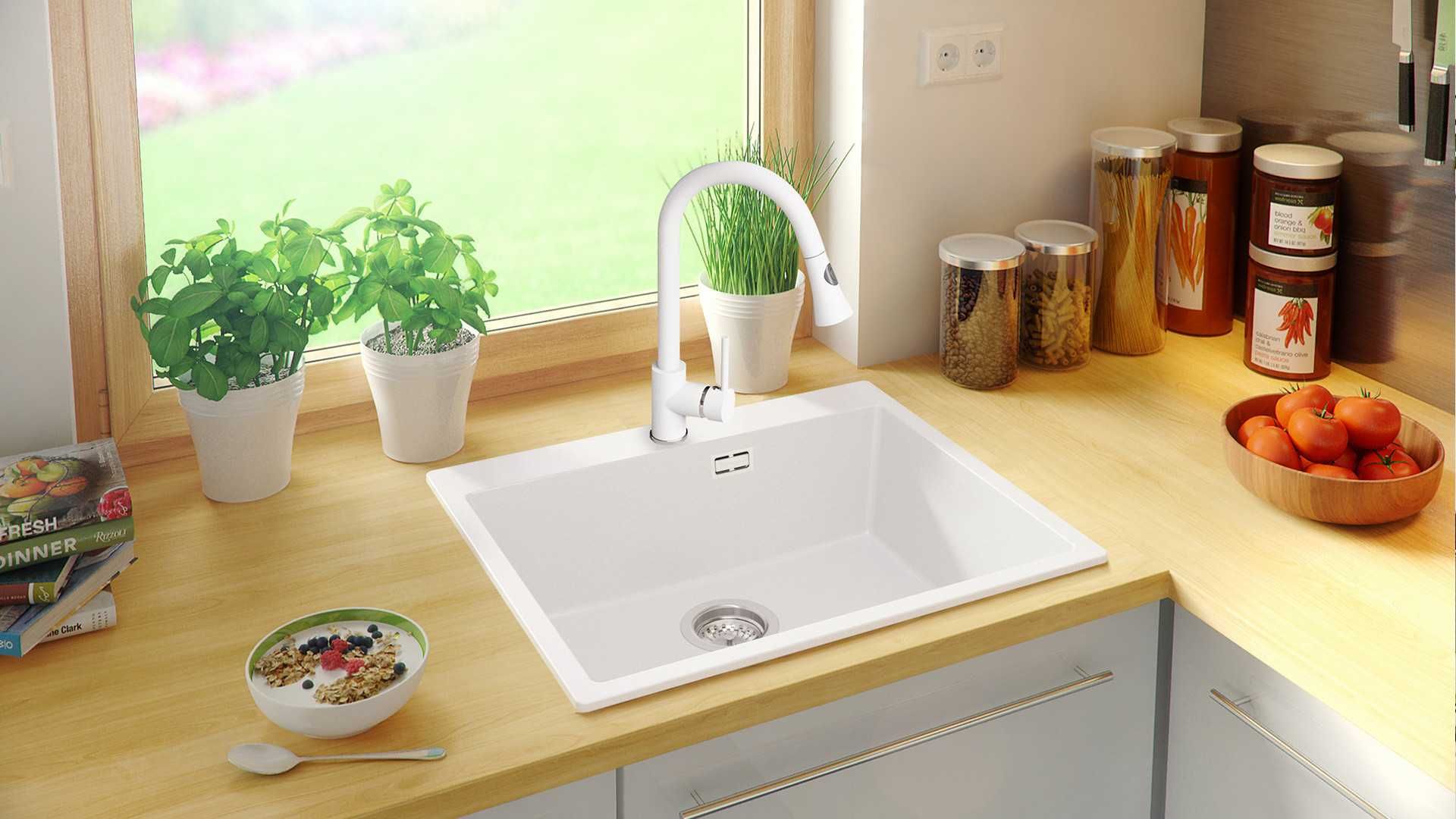 Избери тази мивка Кухненска Мивка от гранит модел Осло 60 XL
