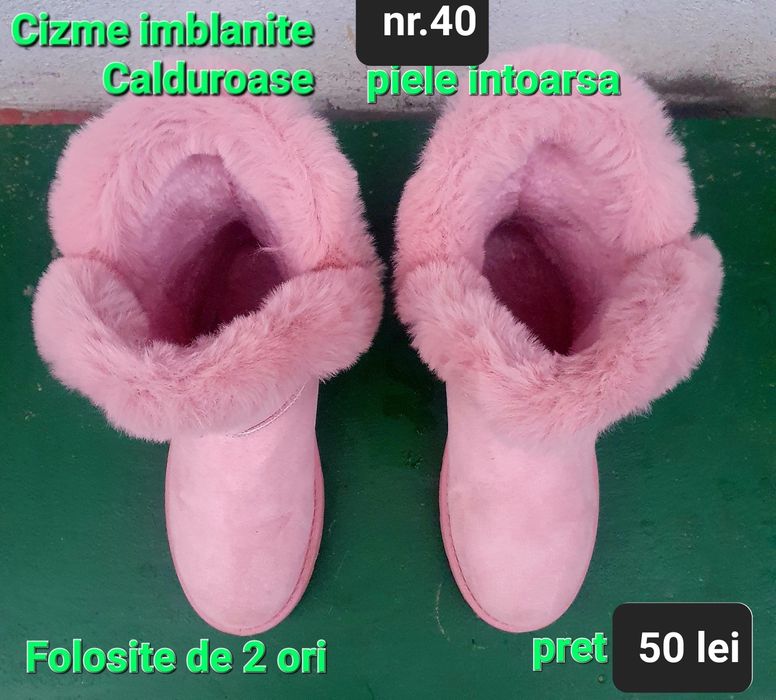 Cizme imblanite roz