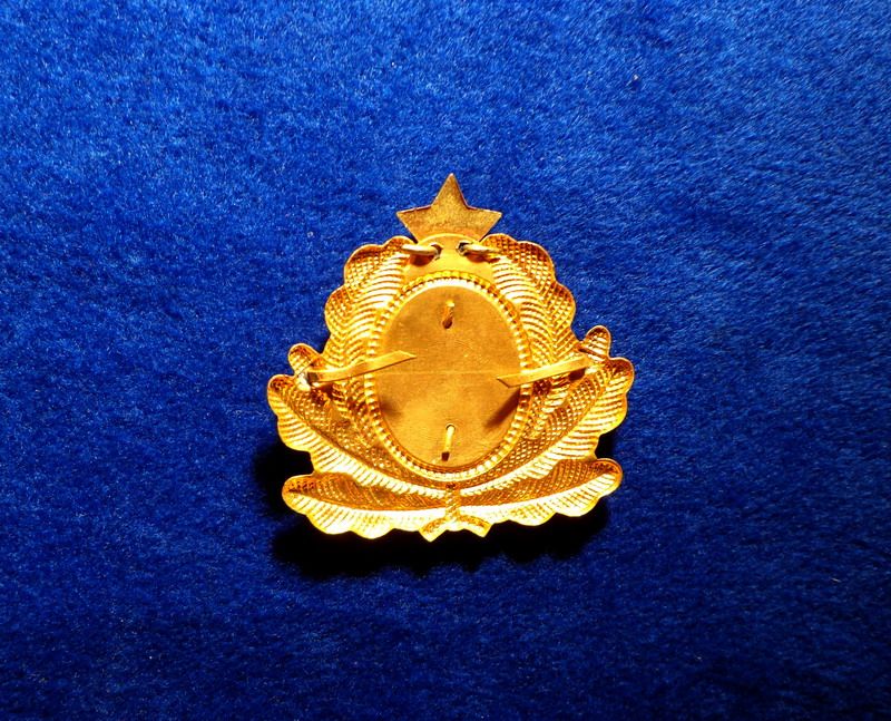 Insigna militar-emblema-COIFURA MARINA-RPR-1948-cascheta-Semn arm-RAR