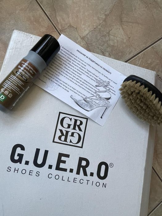 Зимни боти на ток от естествен велур