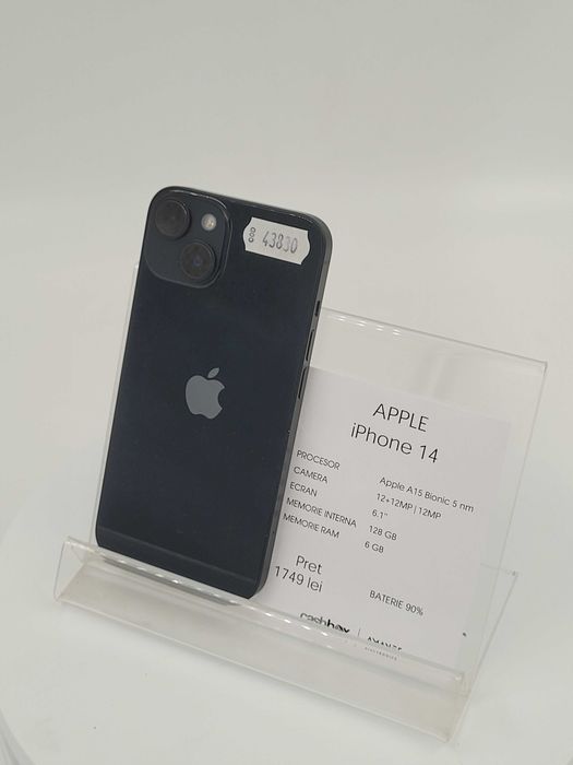Iphone 14 128GB bat90 Garantie 24 Luni CashBox