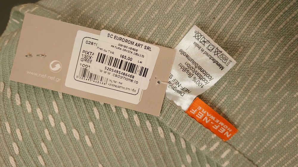 Cuvertura Nef-Nef homeware, bumbac, verde menta