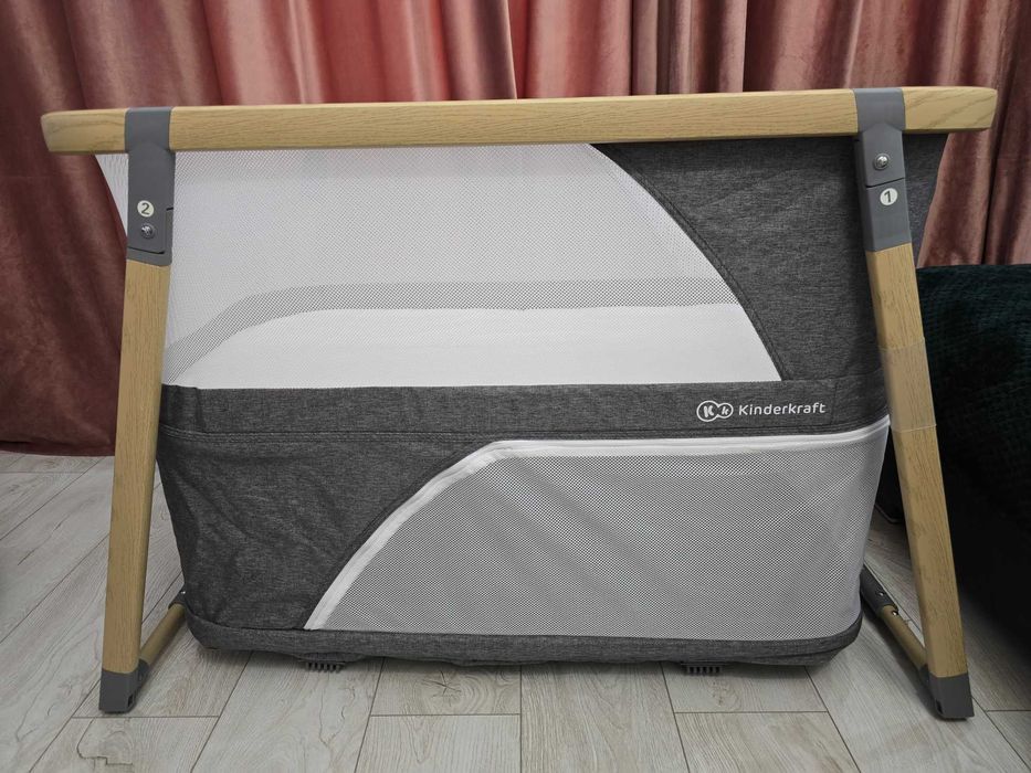 Patut 4 in 1 Kinderkraft Sofi, pliabil, functie de tarc, Gri