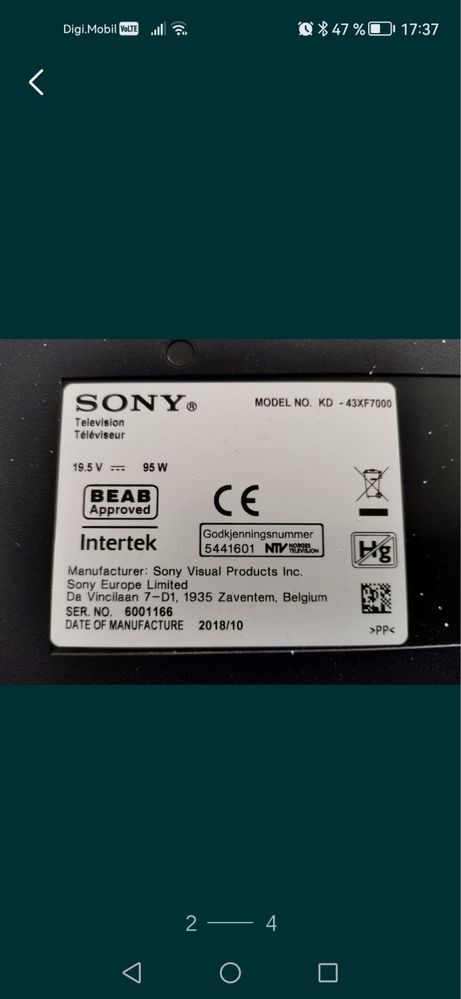 Televizor Smart Sony spart