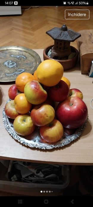 Fructieră, tavă, platou argint masiv de servit