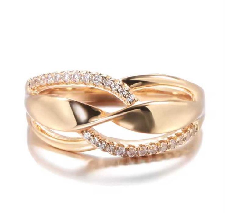 GR9, inel placat aur 14k,zirconiu alb, model superb, nou/marcat