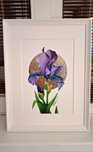 Tablou minimalist cu Iris - pictura manuala