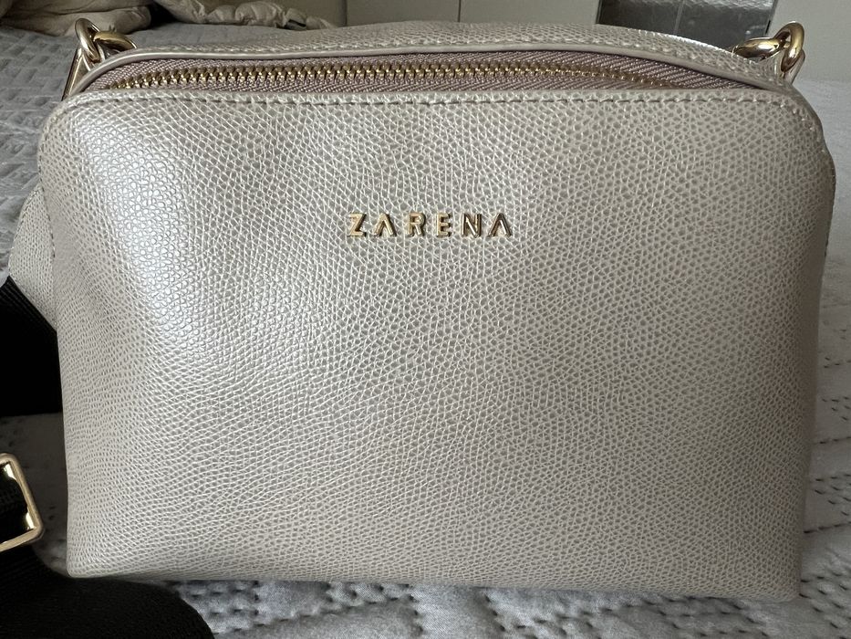 Чанта естествена кожа Zarena, Sara пясъчен цвят