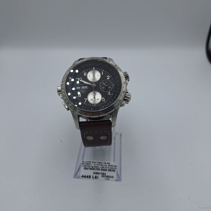 Ceas Hamilton khaki xwind Curea piele factura garanție #27250